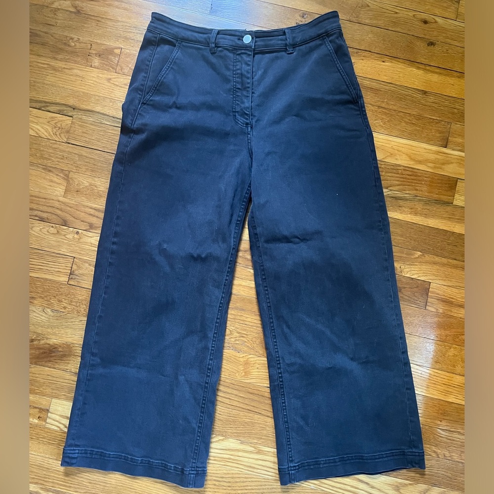 everlane wide leg crop navy size 12